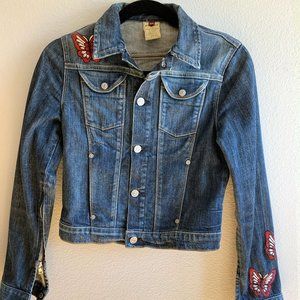 7 For All Mankind Embroidered Denim Jacket
